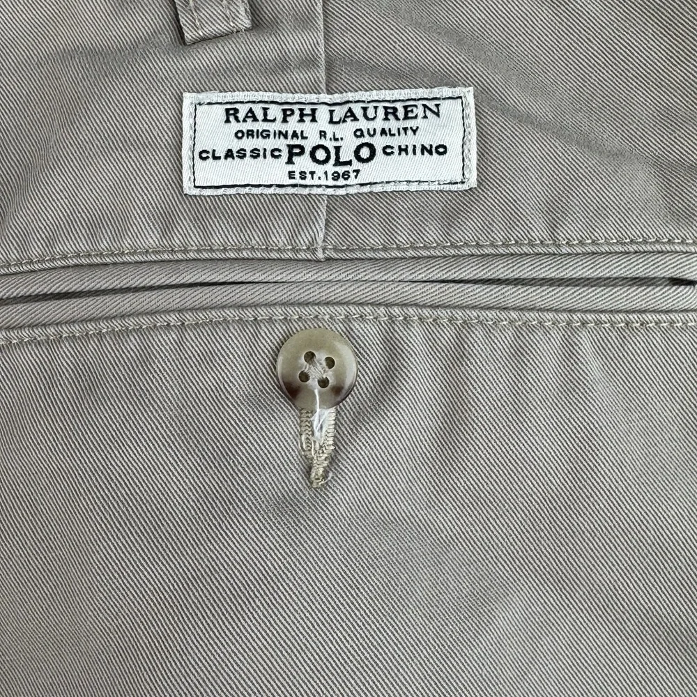 Polo Ralph Lauren Andrew Chino Pants Men's 38x32 Tall Tan Pleated Classic Cotton